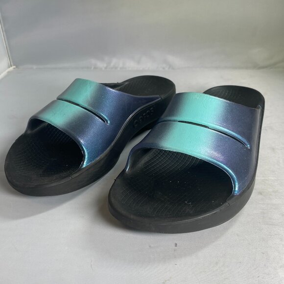 OOFOS OOahh Luxe ATLANTIS Slide Sandal - Picture 1 of 4